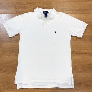 Ralph Lauren Polo White Polo Shirt Boys Medium 12/14